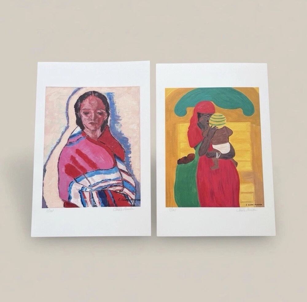 C Clark Minton Signed Numbered Art Prints Lot of 2 Portrait Women Limited Editio